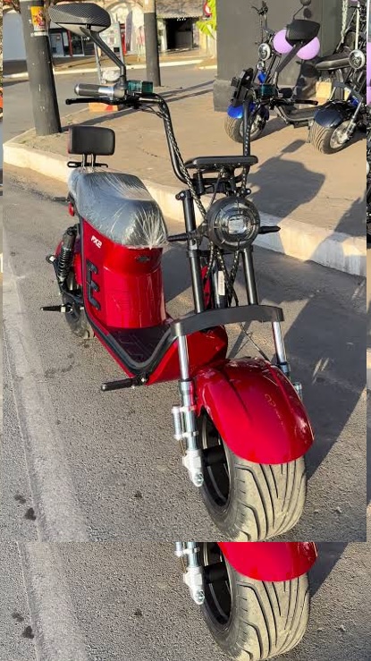 Scooter elétrica FX2 vermelha de pneu largo